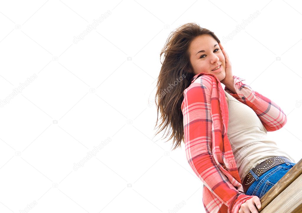 Concept image of teen girl smiling.