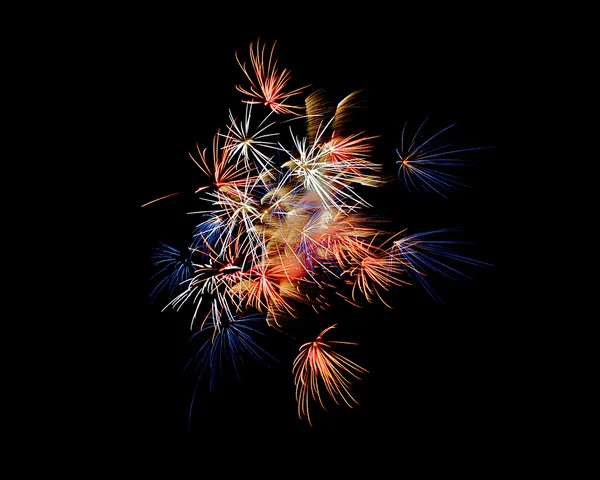 Patriotic Red, White, and Blue Fireworks — Stock Photo, Image