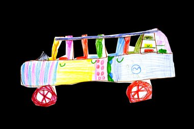 Çocuk çizim-oyuncak araba