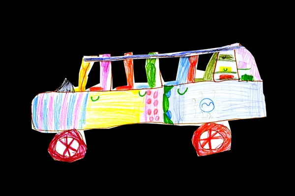 Kinder tekening-toy de auto — Stockfoto
