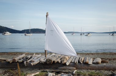 Boat made of driftwood clipart