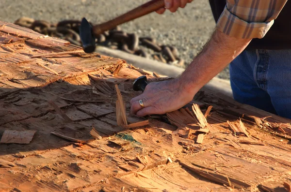 stock image Carving Canoe 1