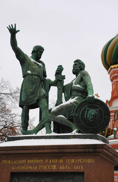 Άγαλμα του minin και pozarsky — Φωτογραφία Αρχείου