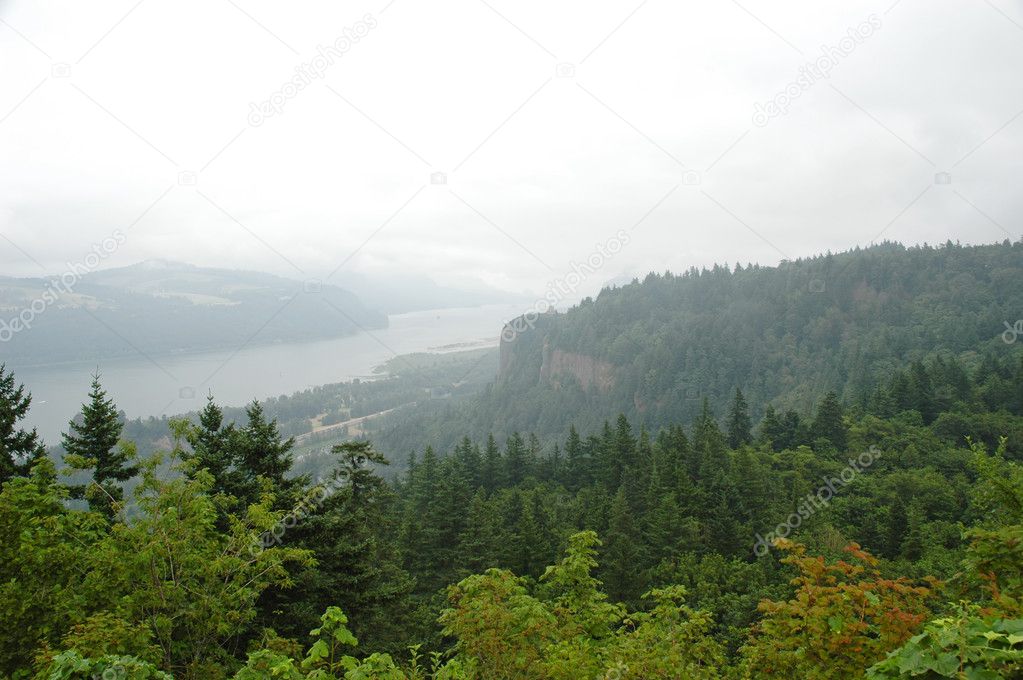 Fog over Columbia River Gorge