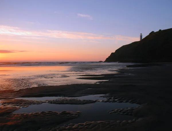 North head lighthouse vid solnedgången — Stockfoto