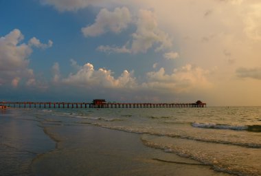 naples beach, florida iskelede Balık tutma