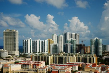 vista a la ciudad de la playa de sunny isles, florida