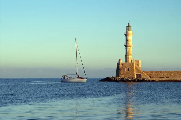 Deniz feneri Hanya, Yunanistan — Stok fotoğraf