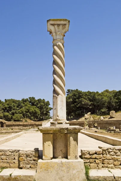 Pilastro nell'anfiteatro romano di Cartagine — Foto Stock