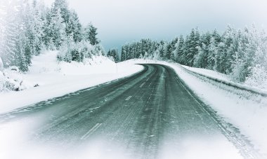 Winter road clipart