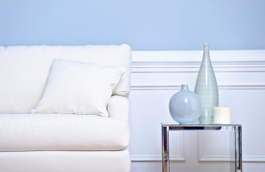 White Couch and Vases clipart