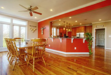 Dining Room and Kitchen Interior clipart