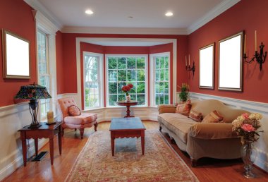 Living Room Interior With Bay Window