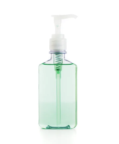 Sabão / loção / shampoo contra branco — Fotografia de Stock