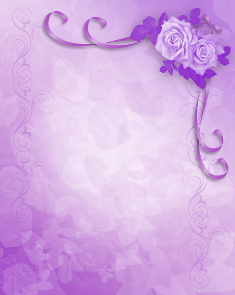 Wedding Invitation lavender roses