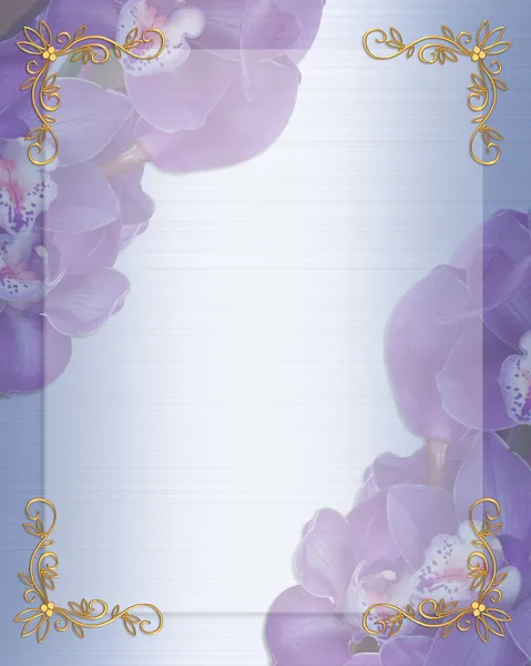 Bröllop inbjudan gränsen orkidéer — Stockfoto