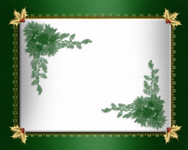 Christmas border green satin elegant clipart