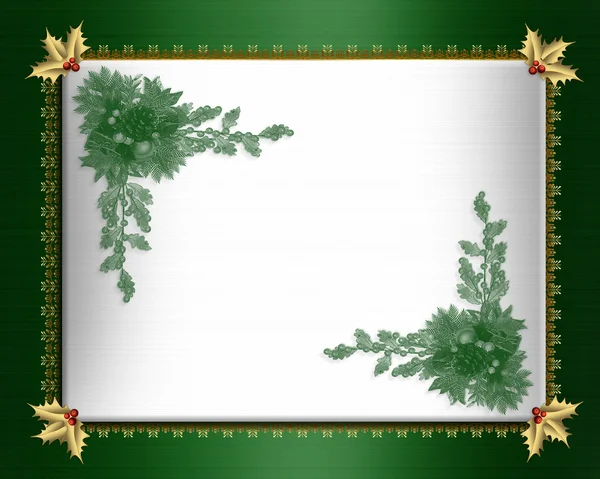 Boże Narodzenie granica zielony satynowe eleganckie — Zdjęcie stockowe