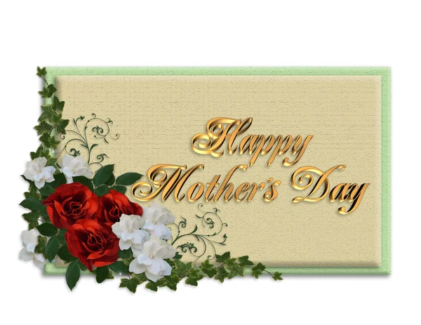 Rosas de cartão de dia das mães — Fotografia de Stock