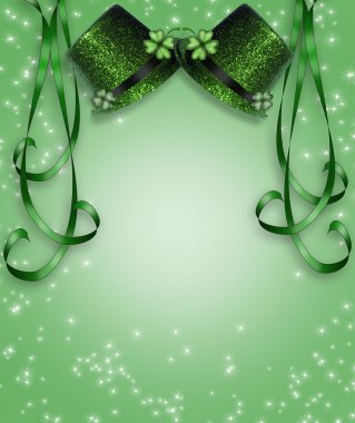 St Patrick Day Hats and ribbons Border clipart