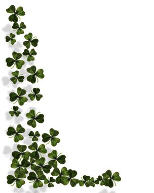 St. Patricks Day Shamrocks border clipart