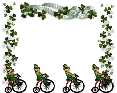 St Patricks Day Border leprechauns clipart