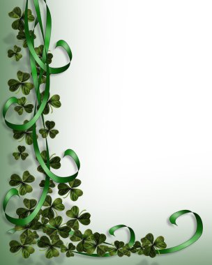 St. Patricks Day Shamrocks Border clipart