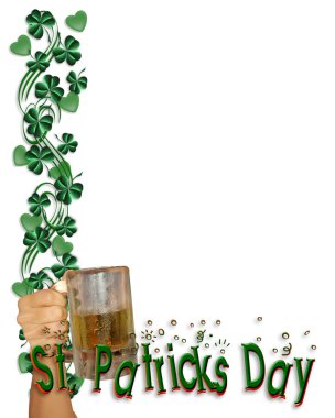 St Pattys Day Irish Border beer toast clipart