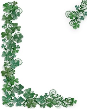 St. Patricks Day Shamrocks border clipart