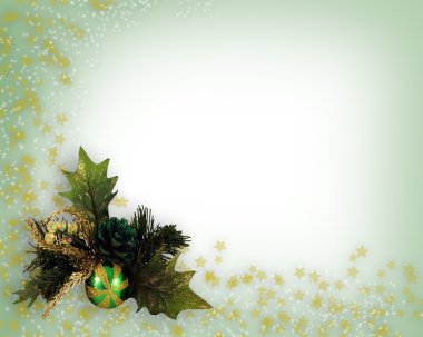 Christmas Holly Decoration border clipart