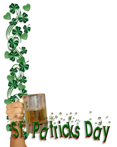 Dia de St. Pattys Irish Border cerveja torrada — Fotografia de Stock