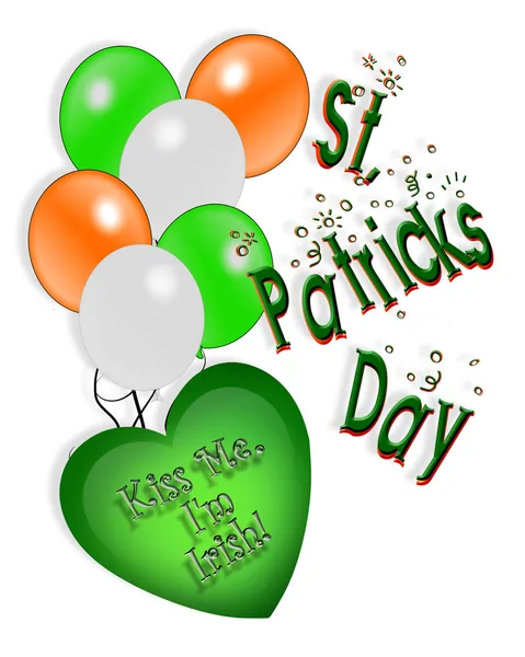 St Patricks Cartão de Dia Balões Irlandeses — Fotografia de Stock