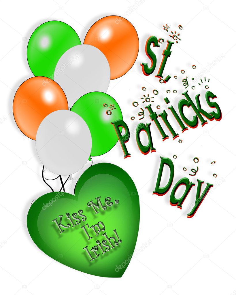 St Patricks Day card Irish Balloons