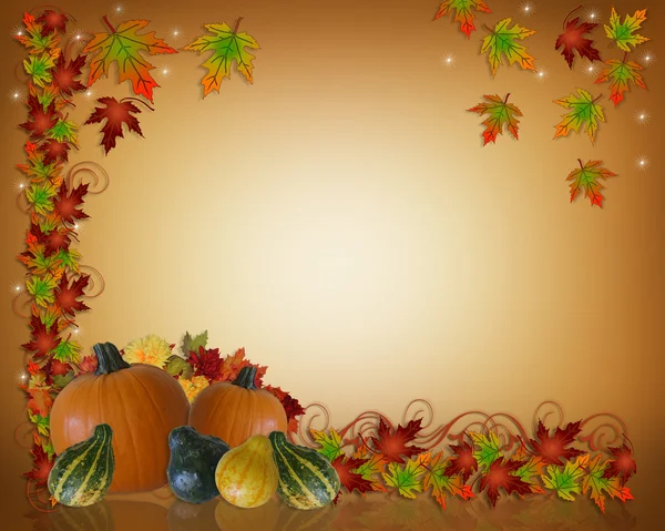 Thanksgiving herfst achtergrond grens — Stockfoto