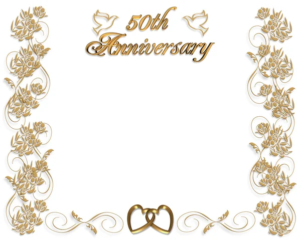 Wedding Anniversary invitation 50 years — Stock Photo, Image