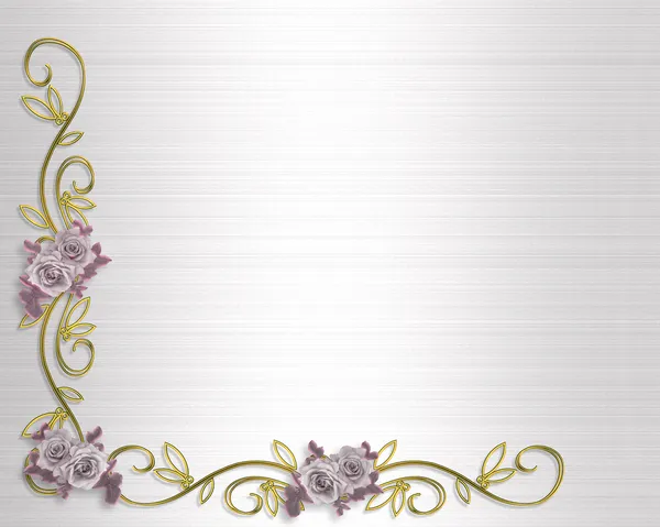 Rozen grens lavendel bruiloft uitnodiging Stockafbeelding