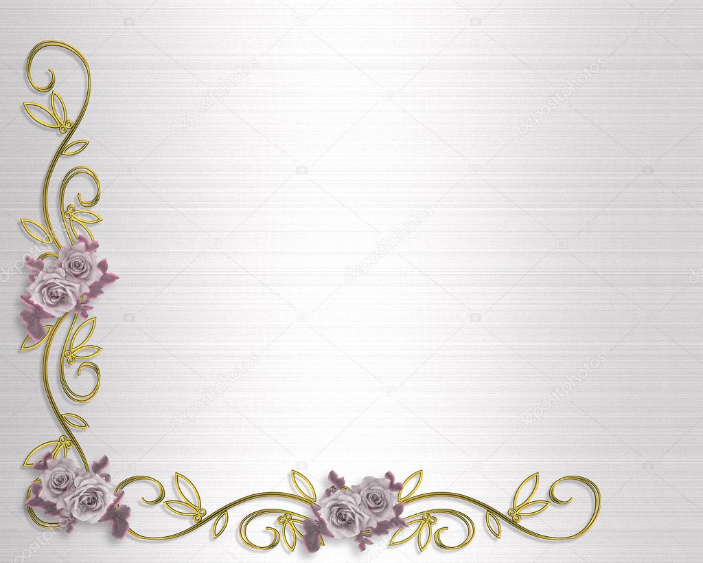 Roses Border Lavender Wedding Invitation