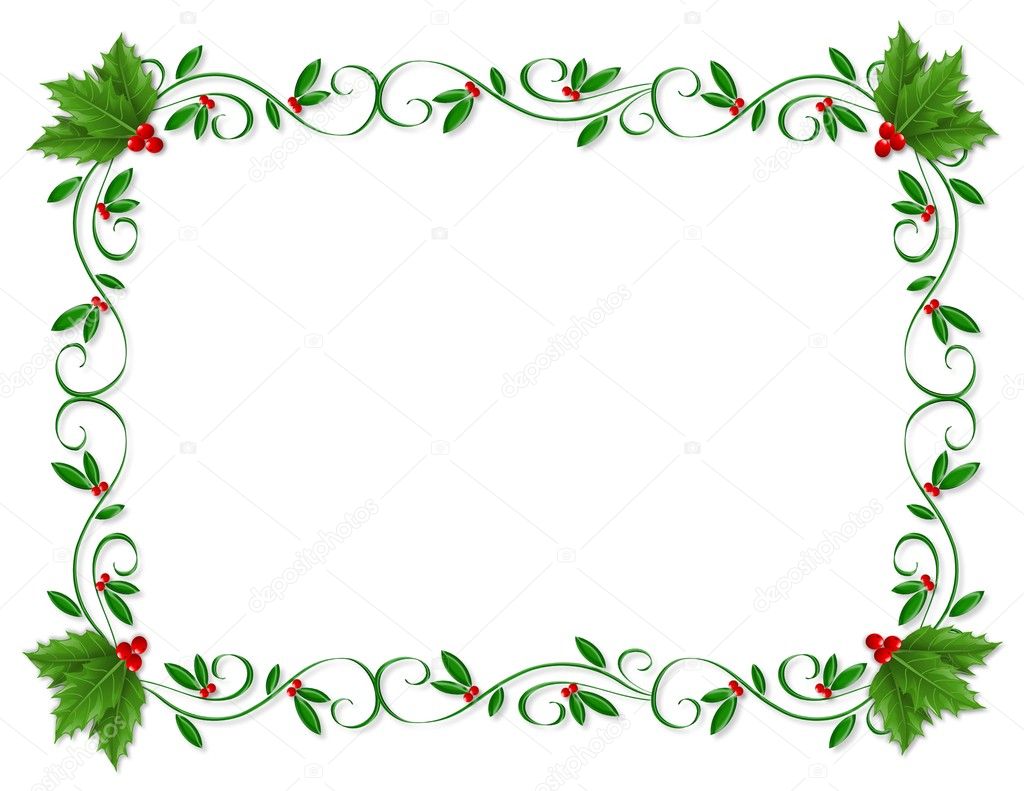 Christmas Holly Border ornamental