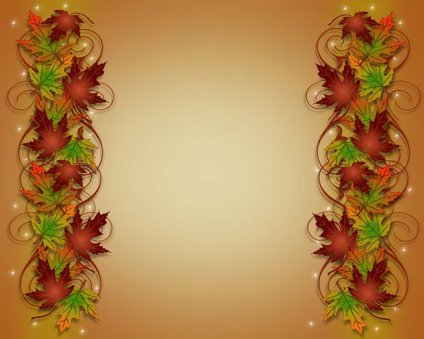 秋天秋天的叶子边框框架 — 图库照片
