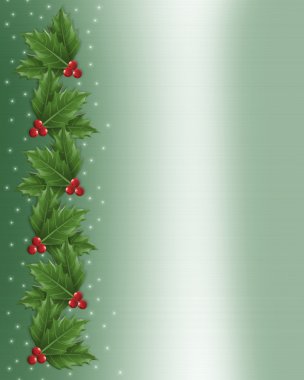 Christmas Holly border illustration clipart