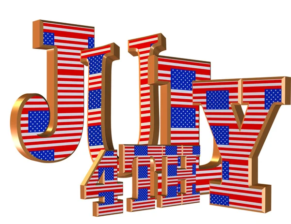 4th of July 3D text — Stock Photo, Image