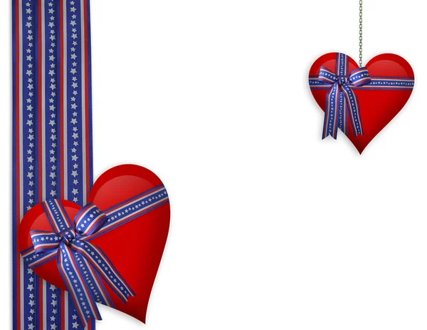 4 juli, valentine hjärtan gränsen — Stockfoto
