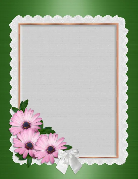 Daisy Border wedding invitation — Stock Photo, Image
