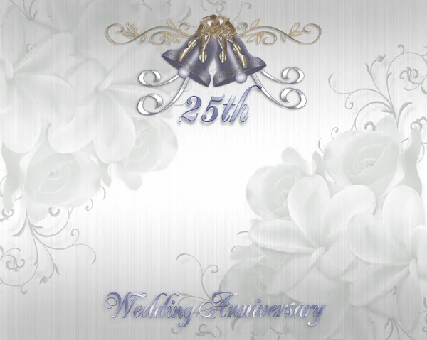 25th Wedding Anniversary Invitation — Stock Photo, Image