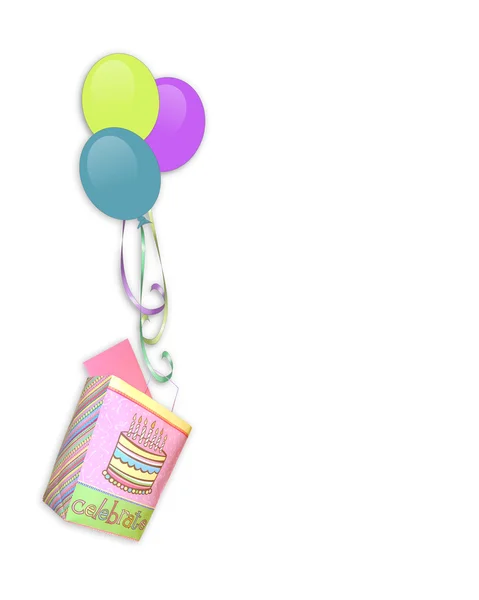 Grens verjaardagsballons — Stockfoto