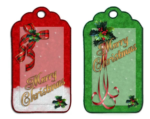 Etiquetas de Natal decoração isolada — Fotografia de Stock