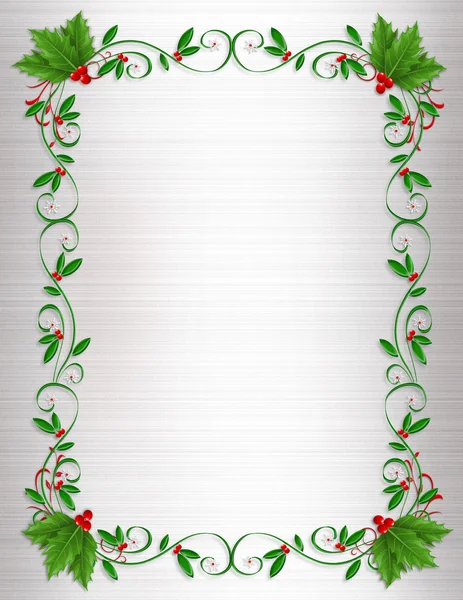 Natal Holly Fronteira ornamental — Fotografia de Stock