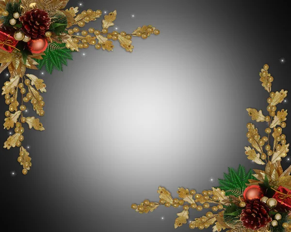 Christmas border elegant pine cone — Stock Photo, Image