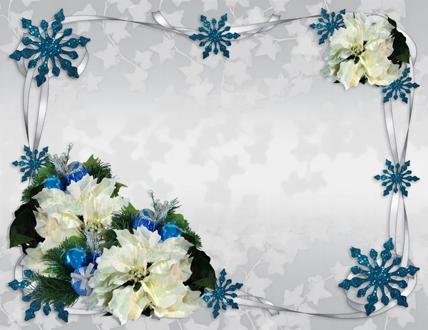 Bordure de Noël poinsettias blanches — Photo