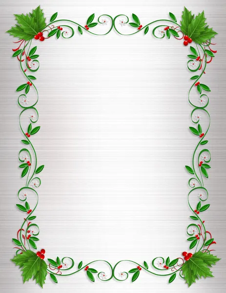Christmas Holly Border ornamental — Stock Photo, Image